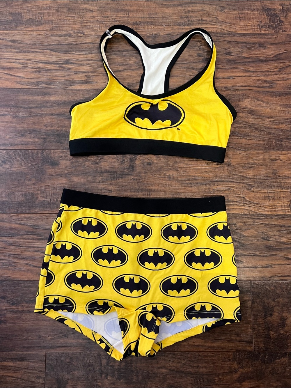 Batman Yellow & Black Logo Women’s ' Athletic Shorts Set